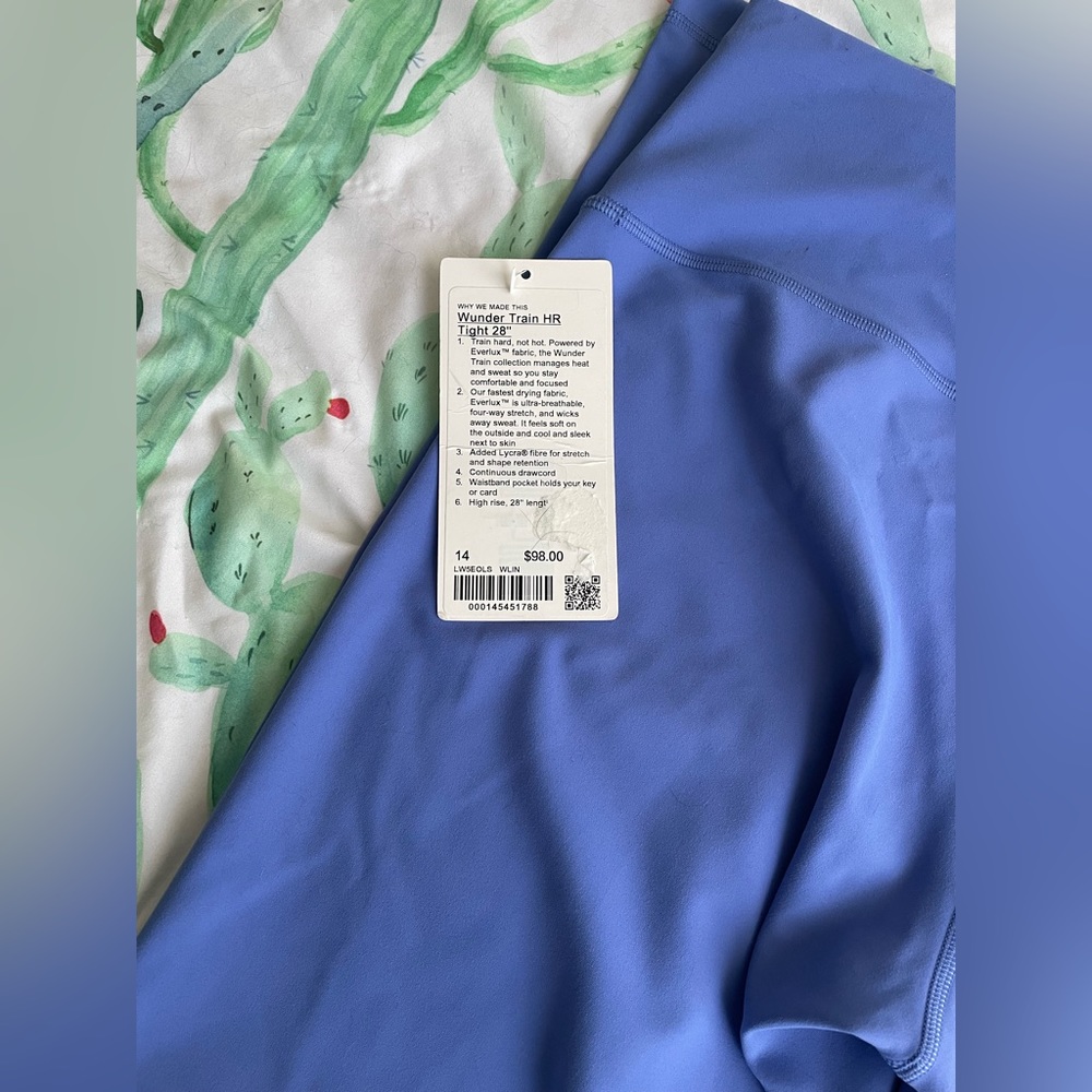 LULULEMON Wunder train 28” tight in blue Sz 14 - Picture 5 of 5